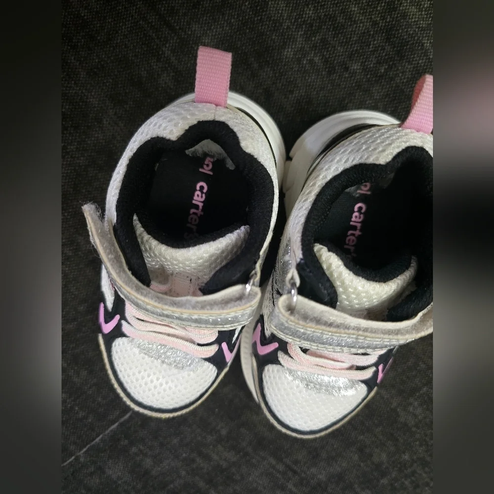 Carter's Silver and Pink Glittery Sneakers